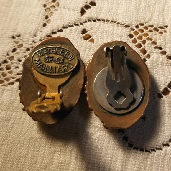 RARE BRUTALIST KATHLEEN Mailliard Earrings - Picture 5 of 5